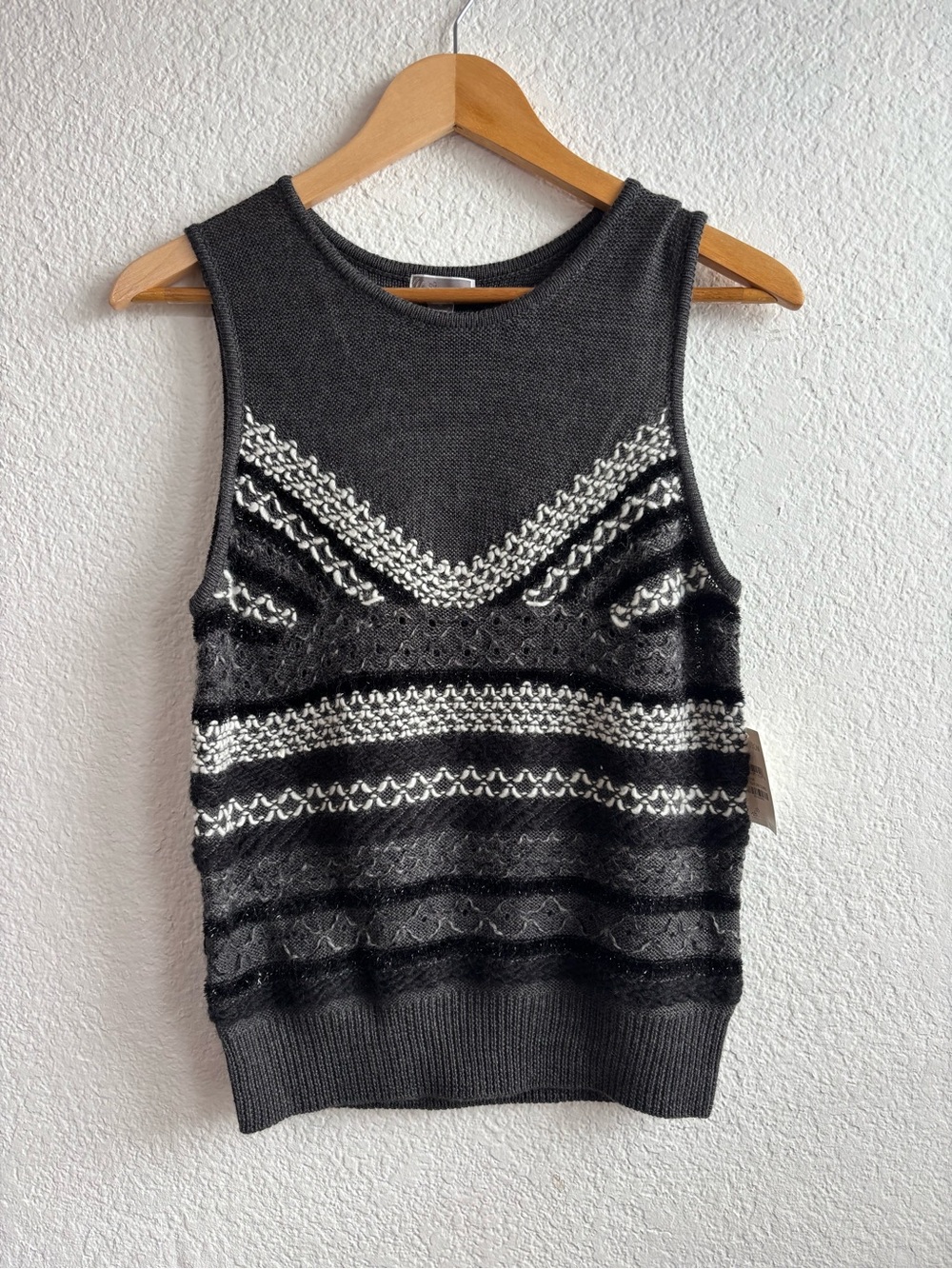 Chelsea28 Wool Blend Knit Textured Knit Sleeveless Tank Vest Womens Medium New